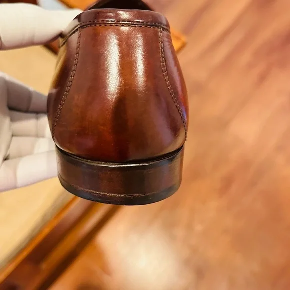 Men's Leather Loafers - Burgundy - Picture 13 of 15